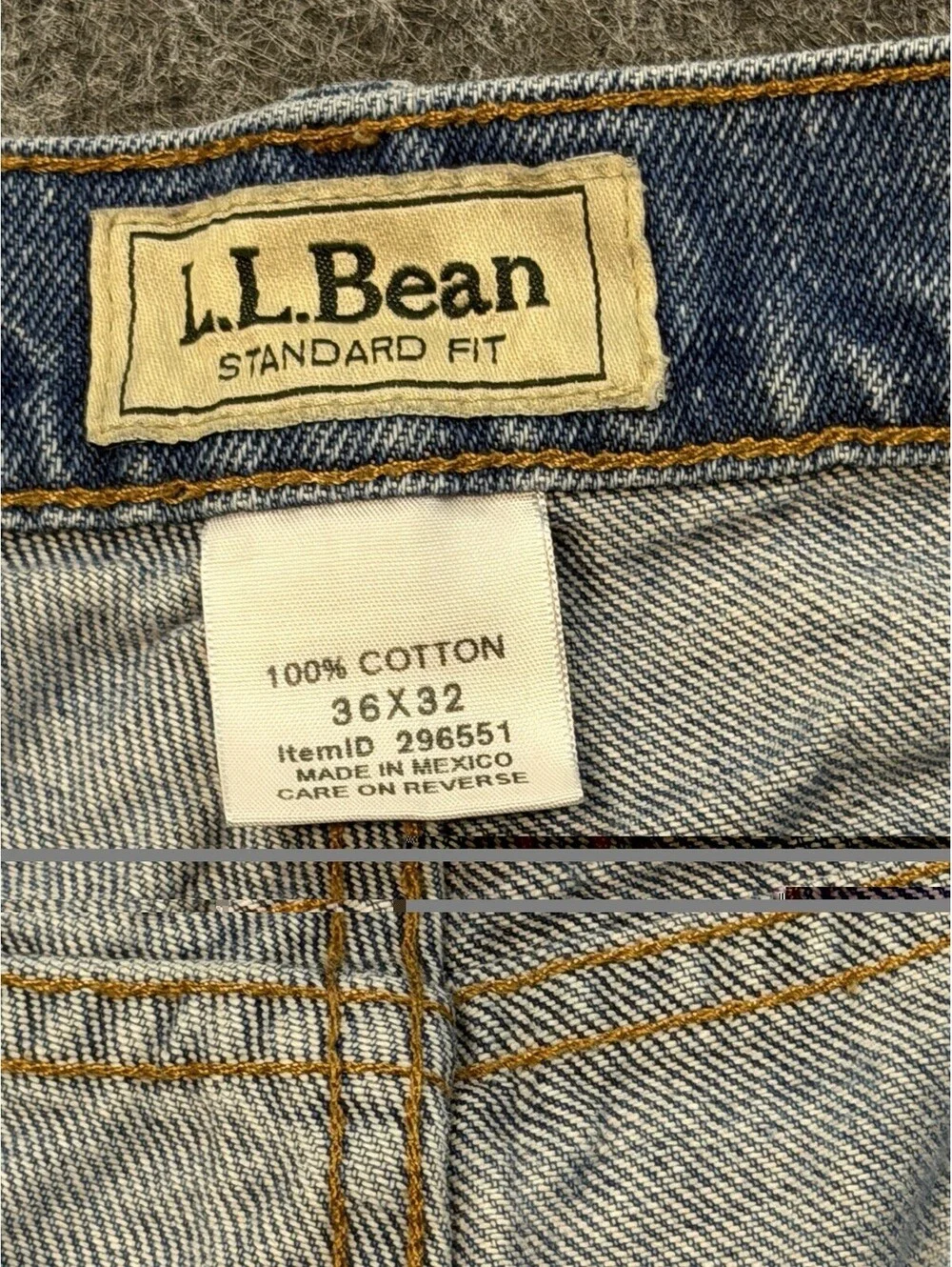 L.L.Bean Standard Fit Jeans Men’s 36x32 Blue Straight Leg 100% Cotton Denim